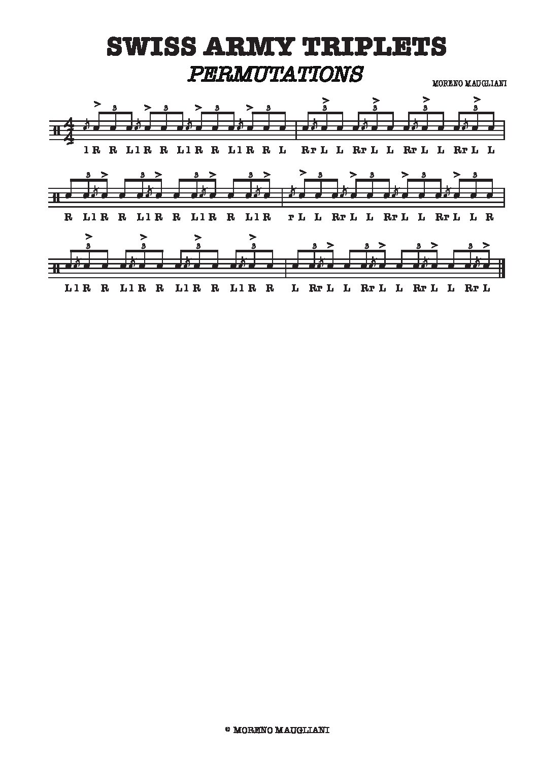 Swiss Army tripet permutations - SCORE