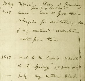 Charles Darwin journaling pagina diario di Charles Darwin