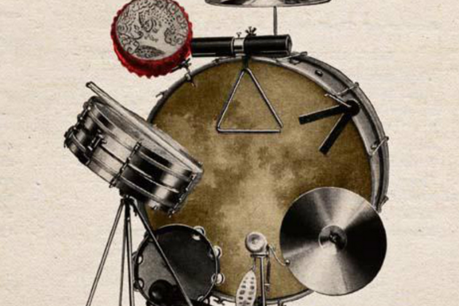 traps kit met snare drum, bekkens, tom en pedaal