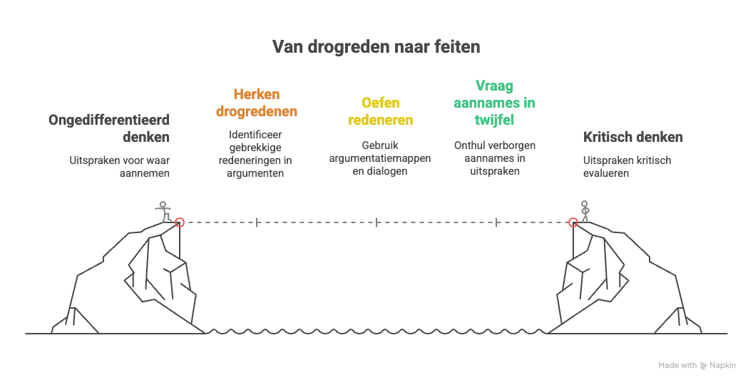 de stappen om kritisch te denken 