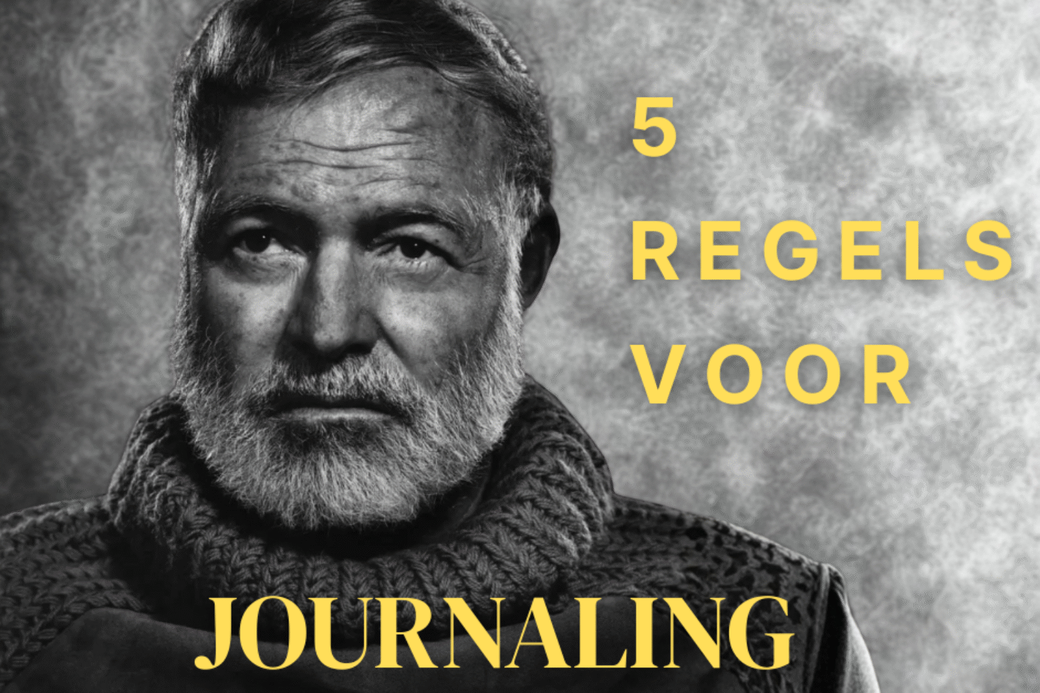 Bekende foto van Ernest Hemingway met een coltrui.