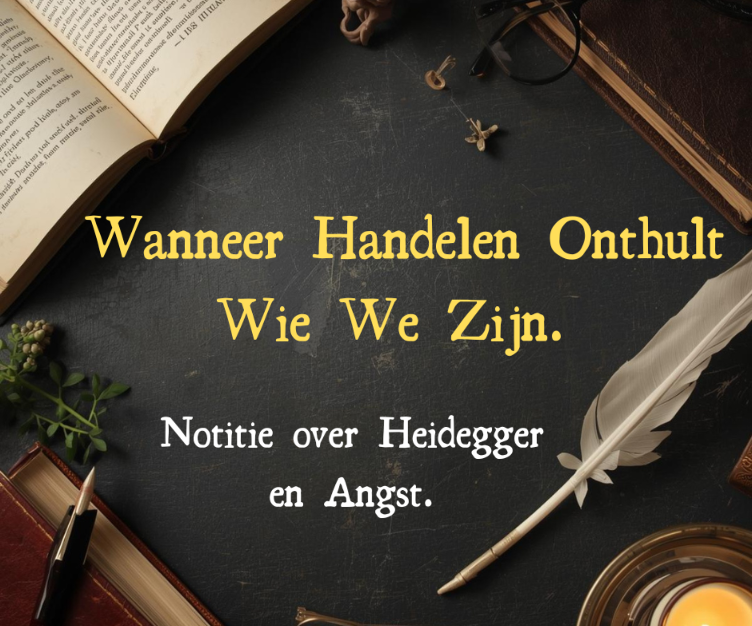 Scrivania da filosofo con il nome di Heidegger